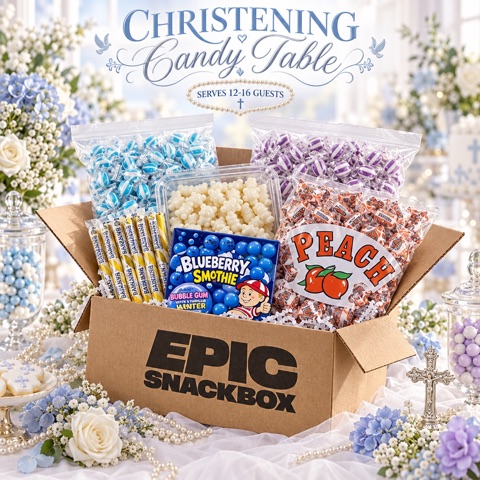 Baby Christening & Baptism Candy Table Bundle – Pastel Candy for 12-16 Guests