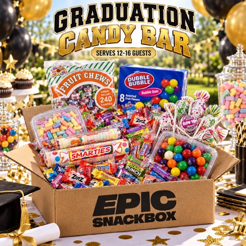 Graduation Party Candy Bar Bundle – Class of 2027 Candy Table for 12-16 Guests