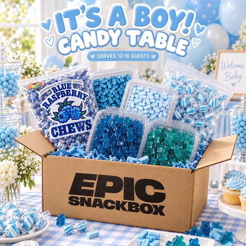 It's a Boy Baby Shower Candy Bundle – Blue Candy Table for 12-16 Guests
